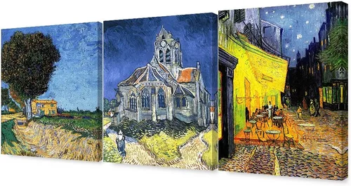 Miniatura 36 de Serie de pinturas de Vincent Van Gogh (favoritos). Reproducción de arte clásico de Van Gogh, impreso en lienzo Noche estrellada