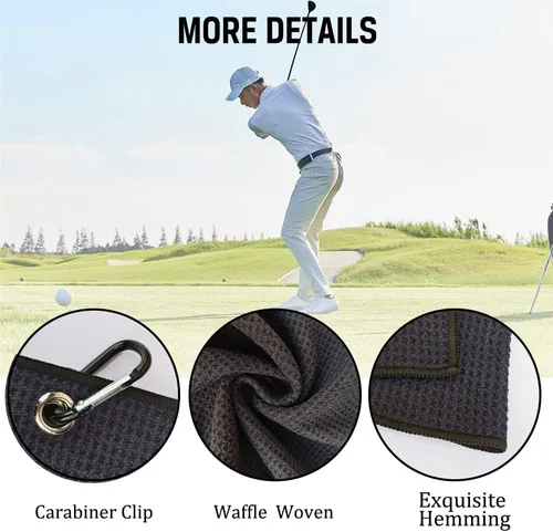 Miniatura 3 de ERHACHAIJIA Best Dad by Par - Toalla de golf bordada con clip. Divertidos accesorios de golf retro regalos para hombres, amantes del golf, papá