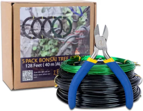 Miniatura 8 de Kit de alambre para bonsái, 4 rollos en total de 64 pies de alambre de entrenamiento de bonsái de aluminio para interiores de 0.039 in, 0.059 in