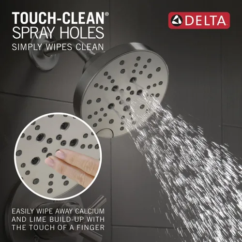 Miniatura 6 de Delta Faucet Saylor Serie 17 Kit de moldura de válvula de ducha de níquel cepillado con cabezal de ducha H2Okinetic, sistema de ducha Delta, juego