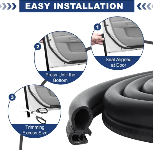 Miniatura 6 de Storystore Sello de Goma para Puerta de Coche Automotriz 6.1M Tira de Sellado de Borde de Puerta de Coche con Sello Lateral para Puertas de Coche