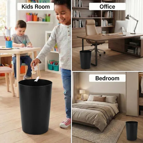 Miniatura 6 de Mini cesta de basura – Cubo de basura de plástico pequeño y duradero – Parte superior abierta sin tapa, perfil delgado para espacios compactos