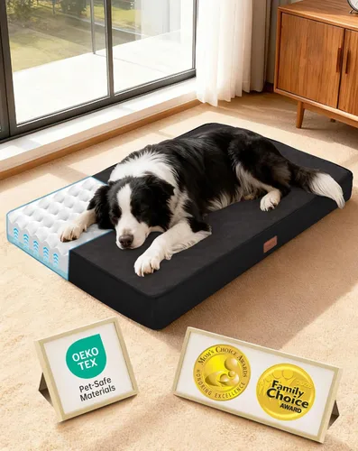 Miniatura 10 de OhGeni Cama ortopédica impermeable para perros pequeños, funda extraíble lavable a máquina en tela fácil de limpiar, espuma de alta densidad y asa
