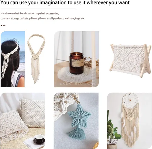 Miniatura 4 de Cordón luminoso para macramé, cuerda de punto bohemia para manualidades, cuerda de manualidades que brilla en la oscuridad, para tejer árbol