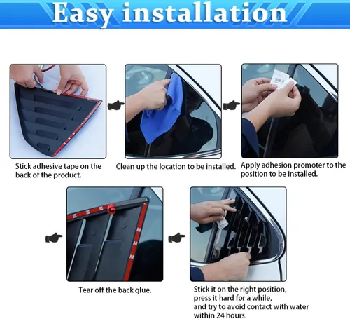 Miniatura 6 de para Nissan Sentra 2013-2019 Accesorios Exteriores Deportivos Persianas de Ventanas Laterales Traseras del Coche Rejillas de Ventilación Cubiertas