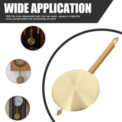 Miniatura 8 de Piezas de reloj de péndulo de repuesto de metal para relojes de pared y regulador 20.50X7.50X0.31.5 in largo reloj péndulo accesorio para reparación