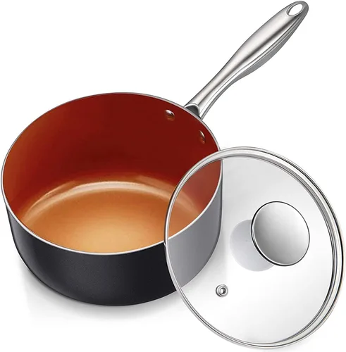 MICHELANGELO Sartén con tapa, cacerola ultra antiadherente de 3 cuartos de galón con tapa, olla antiadherente de 3 cuartos de galón compatible con
