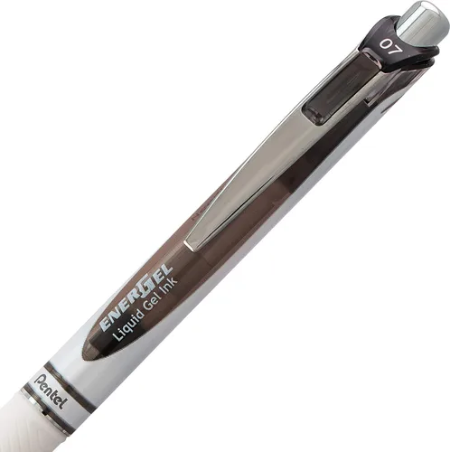 Miniatura 4 de Pentel EnerGel Pearl RTX Bolígrafo de gel líquido retráctil, (0.028 in), línea media, punta de aguja, tinta negra, paquete de 12 (BLN77PW-A)