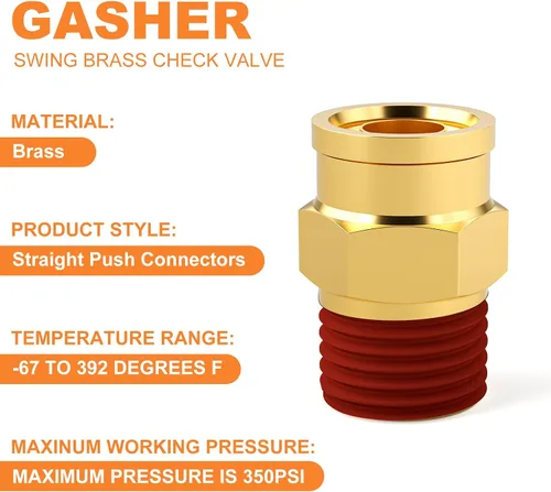 Miniatura 4 de GASHER 2 piezas de latón DOT Push to Connect Fittings, 1/4" NPT x 1/4" OD recto tubo de empuje de aire accesorios de línea de freno de aire