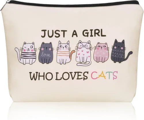 Miniatura 10 de Bolsa de maquillaje de gato negro para regalo de mamá y gato: bonita bolsa de cosméticos y artículos de tocador para niñas y mujeres, hermanas