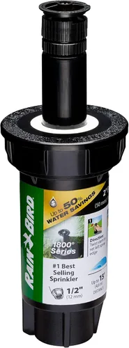 Rain Bird 1802APPRS - Aspersor emergente profesional con regulación de presión (PRS), patrón ajustable de 0-360°, distancia de pulverización de 8 a