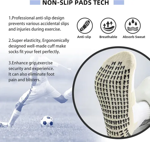Miniatura 5 de AIMISICAR Calcetines de fútbol antideslizantes almohadillas de agarre antideslizante calcetines deportivos para niños jóvenes y adultos para fútbol