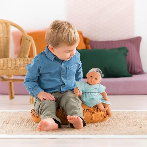 Miniatura 8 de Corolle Bébé Calin Maud - Muñeca bebé niño suave de 12" con aroma a vainilla, atuendo azul y ojos para dormir para niñas de 18 meses en adelante