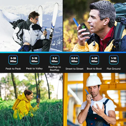 Miniatura 2 de Walkie Talkies - GOCOM G600 FRS Radio bidireccional para adultos 2W de largo alcance Walkie Talkie recargable, escaneo VOX, NOAA y alertas