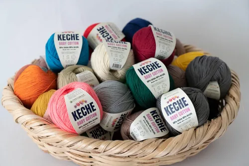 Miniatura 2 de Keche Hilo de algodón, 60% algodón, 40% hilo acrílico, hilo de algodón suave para crochet y tejer, hilo amigurumi, 1 madeja/bola, 1.76 onzas (50g)