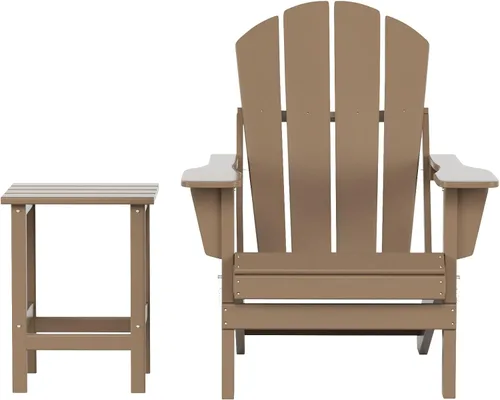 Miniatura 61 de WestinTrends Malibu HDPE - Silla plegable Adirondack de polietileno para exteriores, color negro