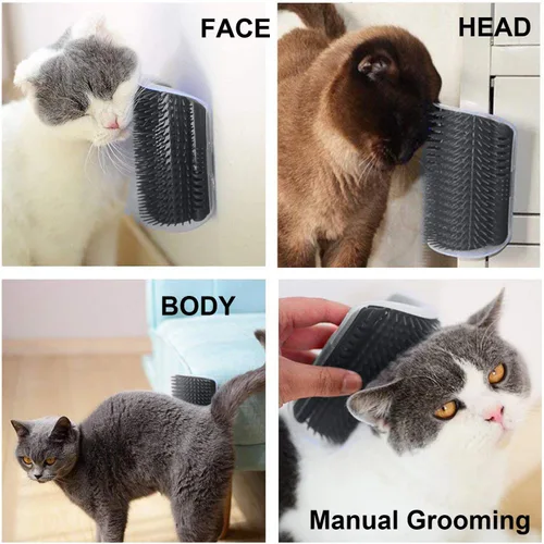 Miniatura 5 de 3.0 Aseador Automático para Gatos Más Suave con Hierba Gatera, Aseador de Esquina para Perros y Gatos, Peine Rascador de Esquina de Pared, Cepillo