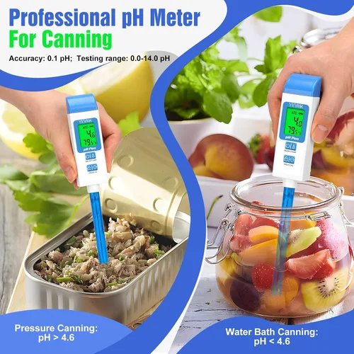 Miniatura 2 de Medidor de pH para Agua Probador de pH Digital con Sonda de pH de 4.6in Medidor de pH de Laboratorio Lector de pH con ATC para Enlatado Kit