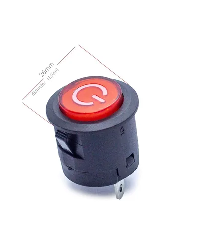 Miniatura 2 de WEELYE - 2 piezas de automóvil de parachoques de 6 V 12 V con botón de encendido circular rojo, interruptor de arranque eléctrico para niños, piezas