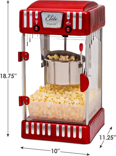 Miniatura 8 de Elite Gourmet EPM-250X Maxi-Matic - Máquina para hacer palomitas de maíz de 2.5 onzas, estilo retro, palomitas de maíz con mantequilla caliente