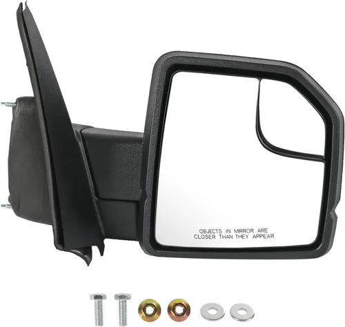 Miniatura 10 de JDMSPEED Espejo retrovisor lateral izquierdo eléctrico con calefacción, señal LED texturizada, negro, izquierdo, LH, compatible con Ford F150