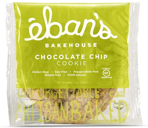 Eban's Galletas frescas horneadas sin gluten, 24 galletas grandes (2 cajas de 12), suaves y masticables, envueltas individualmente, gourmet, sin