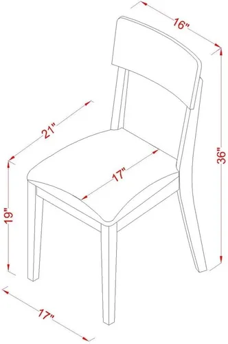 Miniatura 3 de East West Furniture ADC-LWH-LC Andi - Juego de 2 sillas de comedor tapizadas de piel sintética, color blanco lino