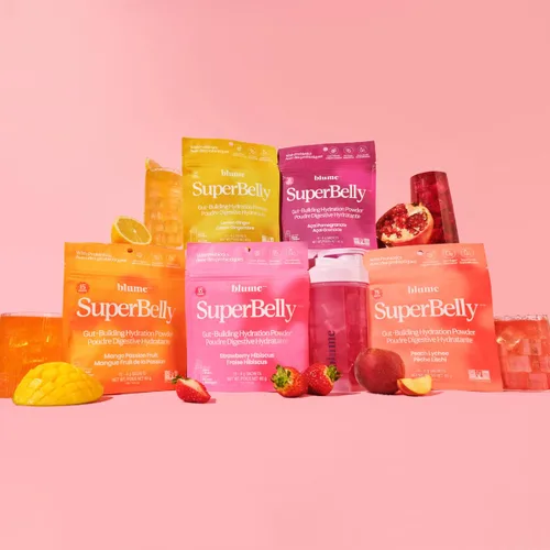 Miniatura 8 de Blume SuperBelly Paquetes de Salud Intestinal e Hidratación Para Llevar, Compatible con GLP-1, Sin Azúcar, con Prebióticos, Probióticos, Vinagre