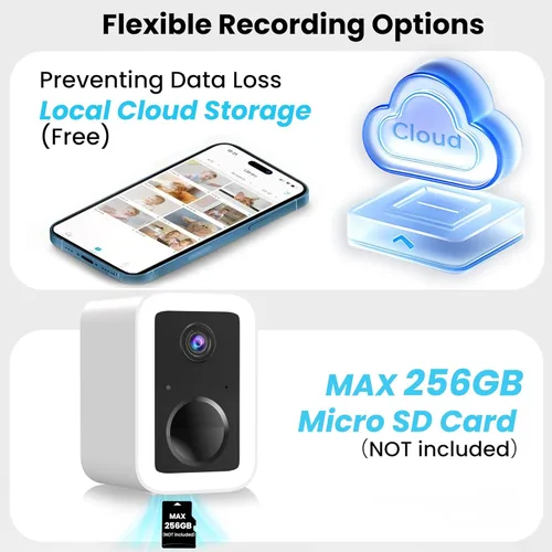 Miniatura 2 de Cámaras de seguridad 2K inalámbricas para exteriores, almacenamiento en la nube gratuito, foco y sirena integrados, detección de movimiento por IA