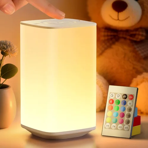 Miniatura 10 de Auxmir Luz Nocturna para Guardería para Niños, Lámpara Nocturna Regulable por Toque con 256 Cambios de Color RGB para Bebé Adulto, Lactancia, Ayuda