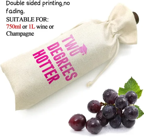Miniatura 4 de Graduación dos grados más caliente, divertida bolsa de vino bonita, regalo de graduación universitaria para él, para él, para ella, felicitaciones