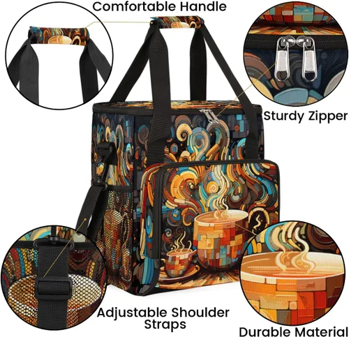 Miniatura 3 de cfpolar Bolsa de almacenamiento para cafetera, impermeable, bolsa organizadora de viaje, compatible con K-Mini o K-Mini Plus, y adecuada para otros