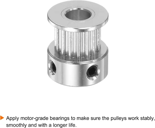 Miniatura 4 de HARFINGTON Polea de sincronización 2GT 16 dientes de 0.197 in de diámetro 0.512 in de diámetro polea de correa de distribución de aluminio con llave