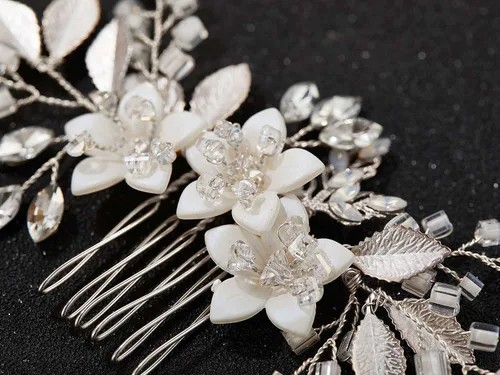 Miniatura 6 de SWEETV Peine de pelo de boda clip de cristal nupcial boda accesorios para el cabello para novias y damas de honor, plata