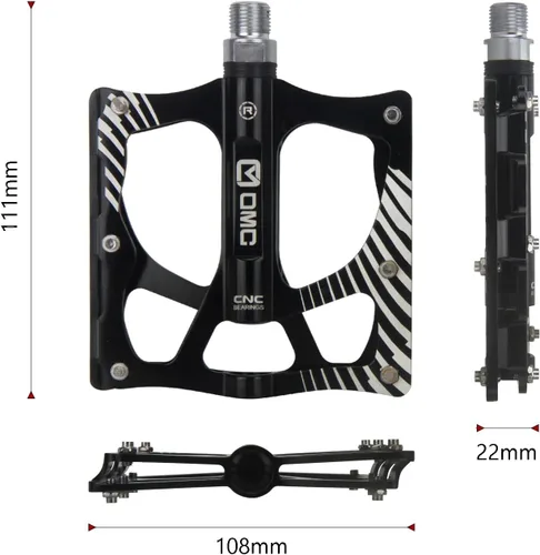 Miniatura 3 de OMC MTB Lightweight Aluminum Alloy Pedals Mountain Bike Pedals 3 Bearing Non-Slip Bicycle Platform Pedals for BMX MTB 9/16