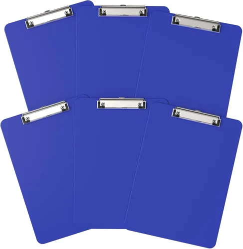 Miniatura 27 de Portapapeles de plástico, tablero de clip negro A4 de 8.5 x 11 pulgadas para aula, estudiantes, niños, mujeres, tamaño 9 x 12.5 pulgadas con clip