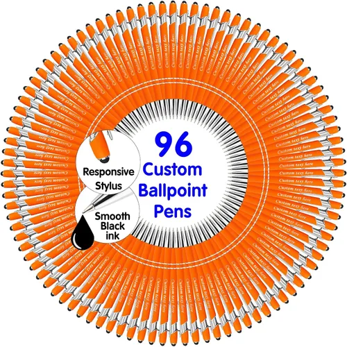 Miniatura 42 de Bolígrafos personalizados a granel con punta de lápiz capacitivo, bolígrafos personalizados de 0.020 in con nombre, logotipo o mensaje grabado