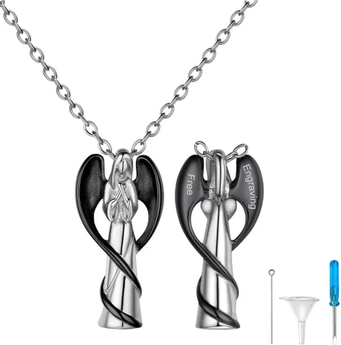 Richsteel Collares de urna para cenizas para mujeres y hombres, collar con colgante de cremación para cenizas, joyería conmemorativa de acero