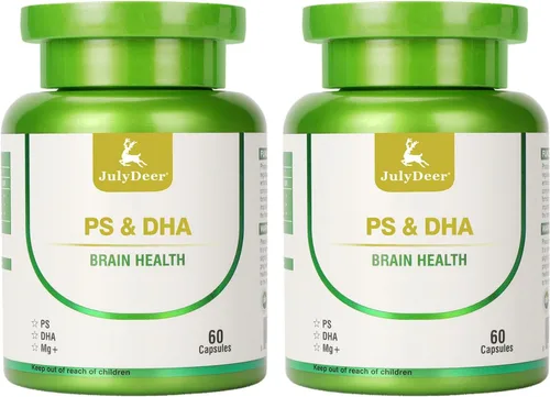 2 botellas de magnesio-100 mg, DHA-100 mg, fosfatidilserina-40 mg, suplementos de complejo de magnesio para la salud cerebral de los niños mayores y
