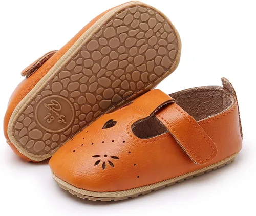Miniatura 109 de RVROVIC Mocasines de princesa para bebé, zapatos brillantes de Mary Jane, zapatos de cuna de suela suave y ligera de primera calidad, zapatos