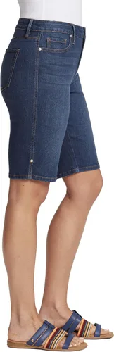 Miniatura 3 de Gloria Vanderbilt Bermudas de jean con cinturón de tiro medio para mujer