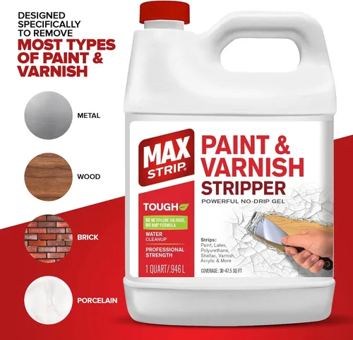 Miniatura 5 de Max Strip Decapante de Pintura y Barniz 32oz - Decapante de Pintura para Múltiples Capas de Pintura Acrílica, Látex, Óleo y a Base de Agua