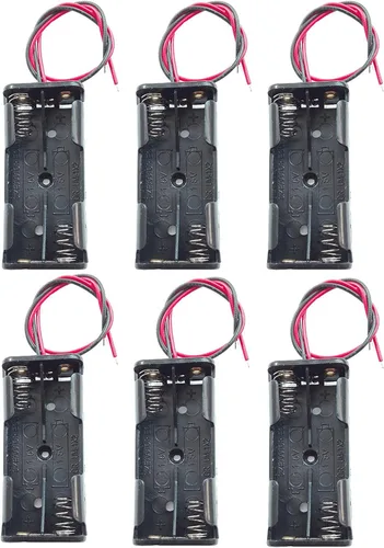 Miniatura 10 de Estuche con AA batería Negro con conductor de cable