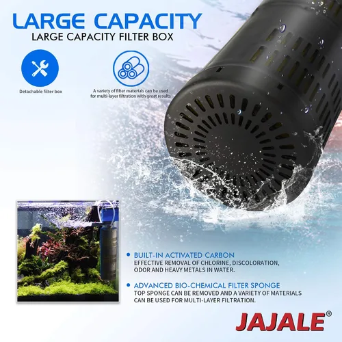 Miniatura 4 de Bomba sumergible con filtro interno de 475 GPH - Bomba de tanque de peces de acuario 3 en 1 con oxigenación, filtración y ciclismo de agua, Azul; 1