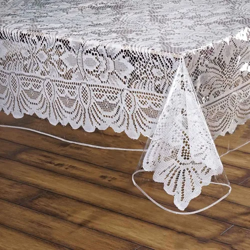 Miniatura 3 de BalsaCircle Mantel de vinilo cuadrado transparente de 54 pulgadas para decoración de bodas, fiestas, eventos, comedor