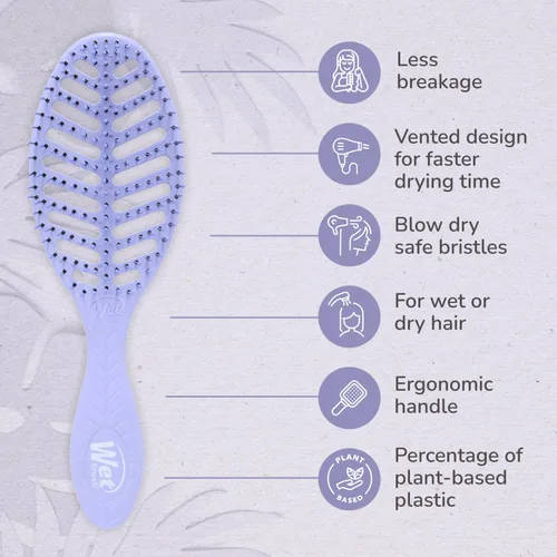 Miniatura 4 de Wet Brush Go Green Speed Dry - Cepillo de diseño ventilado y cerdas ultrasuaves HeatFlex, mango ergonómico, para cabello enredado e incontrolable