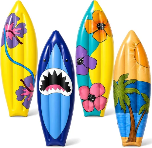 Miniatura 8 de JellyArch 4 tablas inflables de surf de 36 pulgadas divertidas inflables para piscina, decoraciones de fiesta hawaiana Luau para decoración de pared