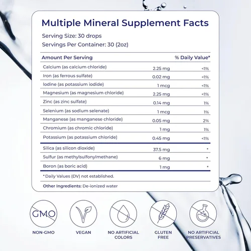 Miniatura 2 de Eidon - Suplemento de minerales múltiples, minerales para agua, vitaminas líquidas, totalmente naturales, biodisponible, iónico, vegano, sin gluten