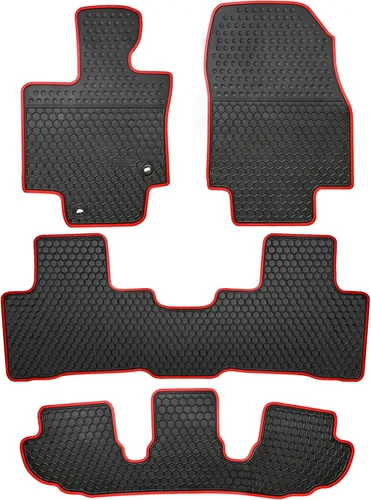 Miniatura 16 de Alfombrillas de coche a medida para Honda Odyssey 2018-2025, resistentes a todo tipo de clima, de goma, revestimientos de suelo para auto, Todo negro