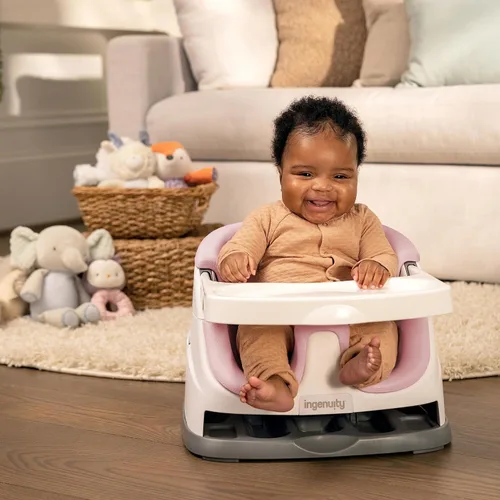 Miniatura 12 de Ingenuity Asiento con base para bebé 2 en 1 con bandeja auto-guardable para alimentación y piso - Peonía